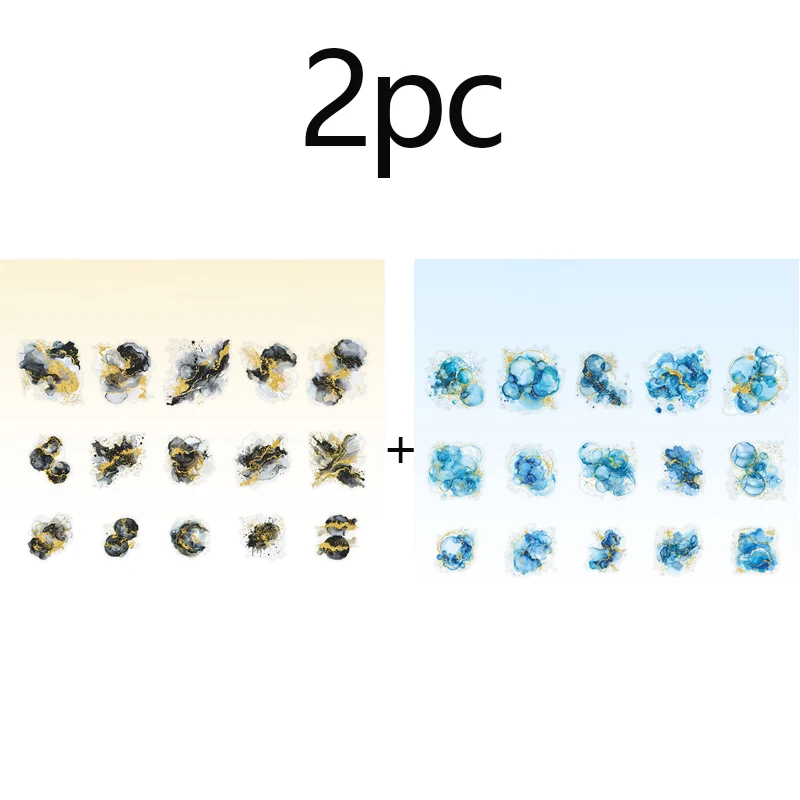 قطعتان من ملصقات سلسلة Star Track، تصميم مزج الألوان المائية، مناسبة للقرطاسية، وديكور المذكرات، وما إلى ذلك