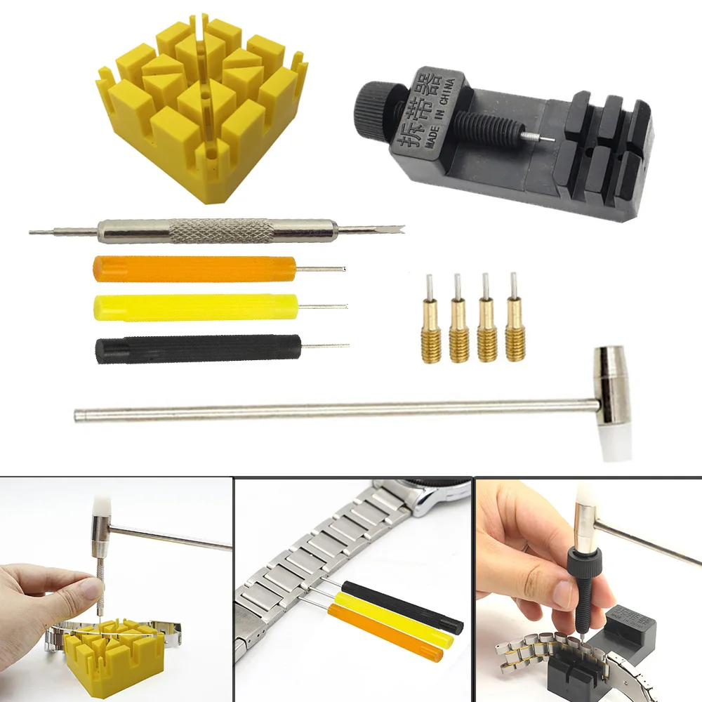 11Pcs in set Watch Link For Band Slit Strap Bracelet Chain Pin Remover Adjuster Repair Tool Kit For Men Women Watch