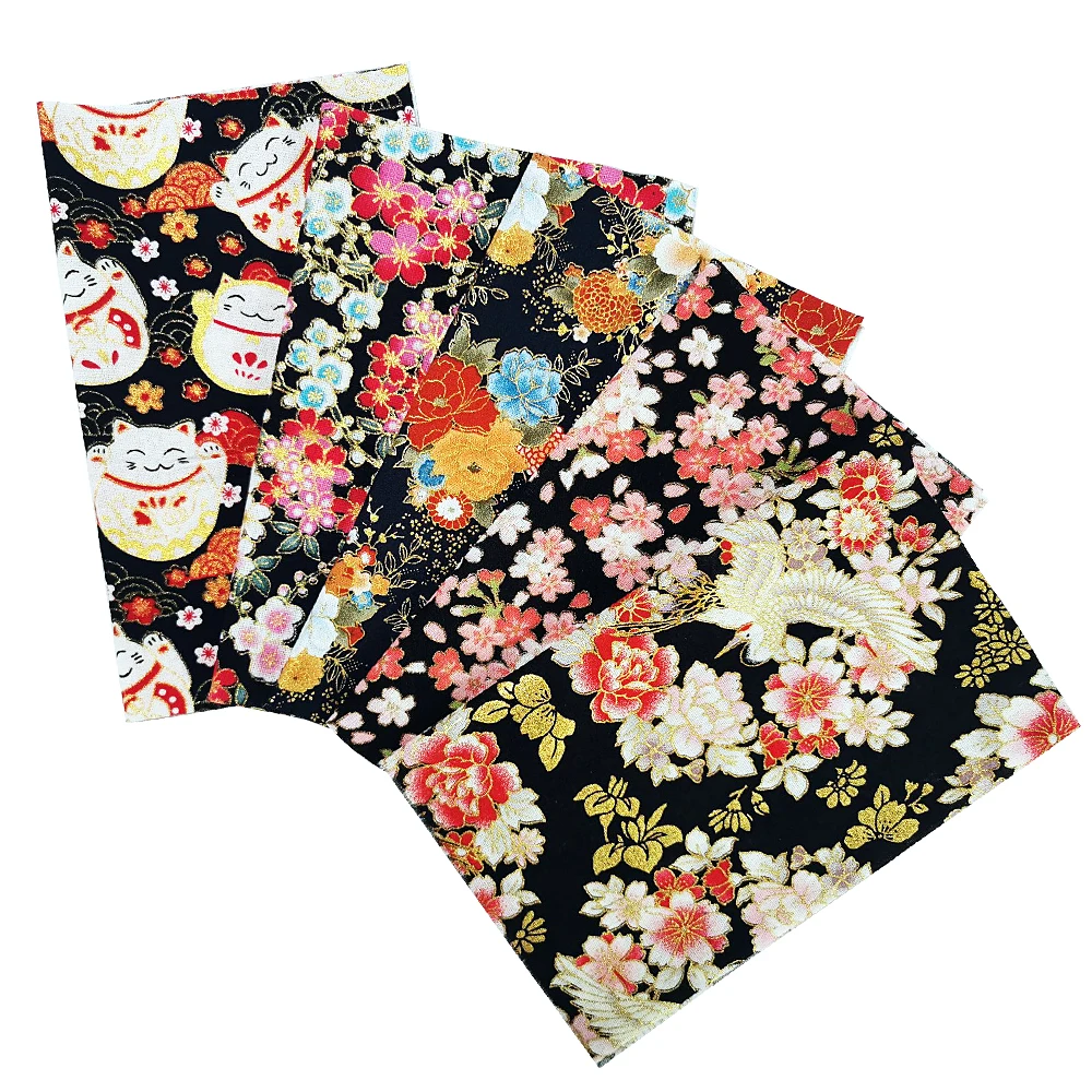 

5pcs/lot 20cmx25cm Cotton Craft Fabric Bundle Squares Patchwork Squares Quilting Fabric for DIY Patchwork Sewing, Japanese Style