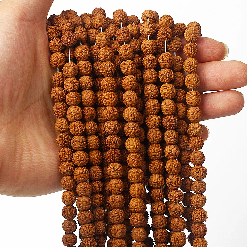 108 Mala Rudraksha Beads Meditation Jewelry Buddhist Prayer Yoga Bracelet 6-14mm for Inner Peace DIY Jewelry Making Accessories view 6