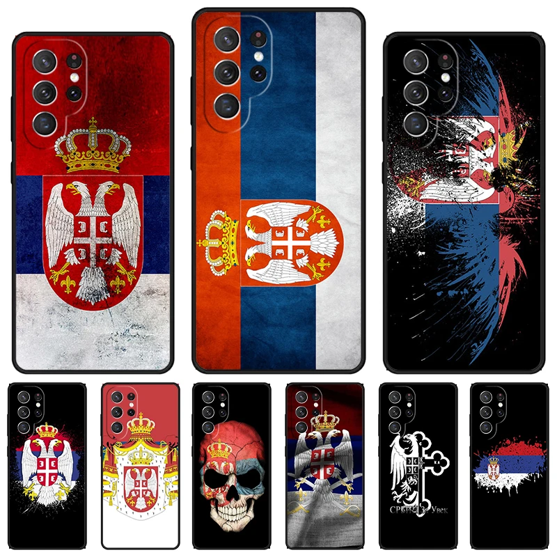 

Flag of Serbia Serbian phone case For Samsung Galaxy S24 S25 S23 S22 Ultra Note 10 20 Plus S20 S21 FE Cover