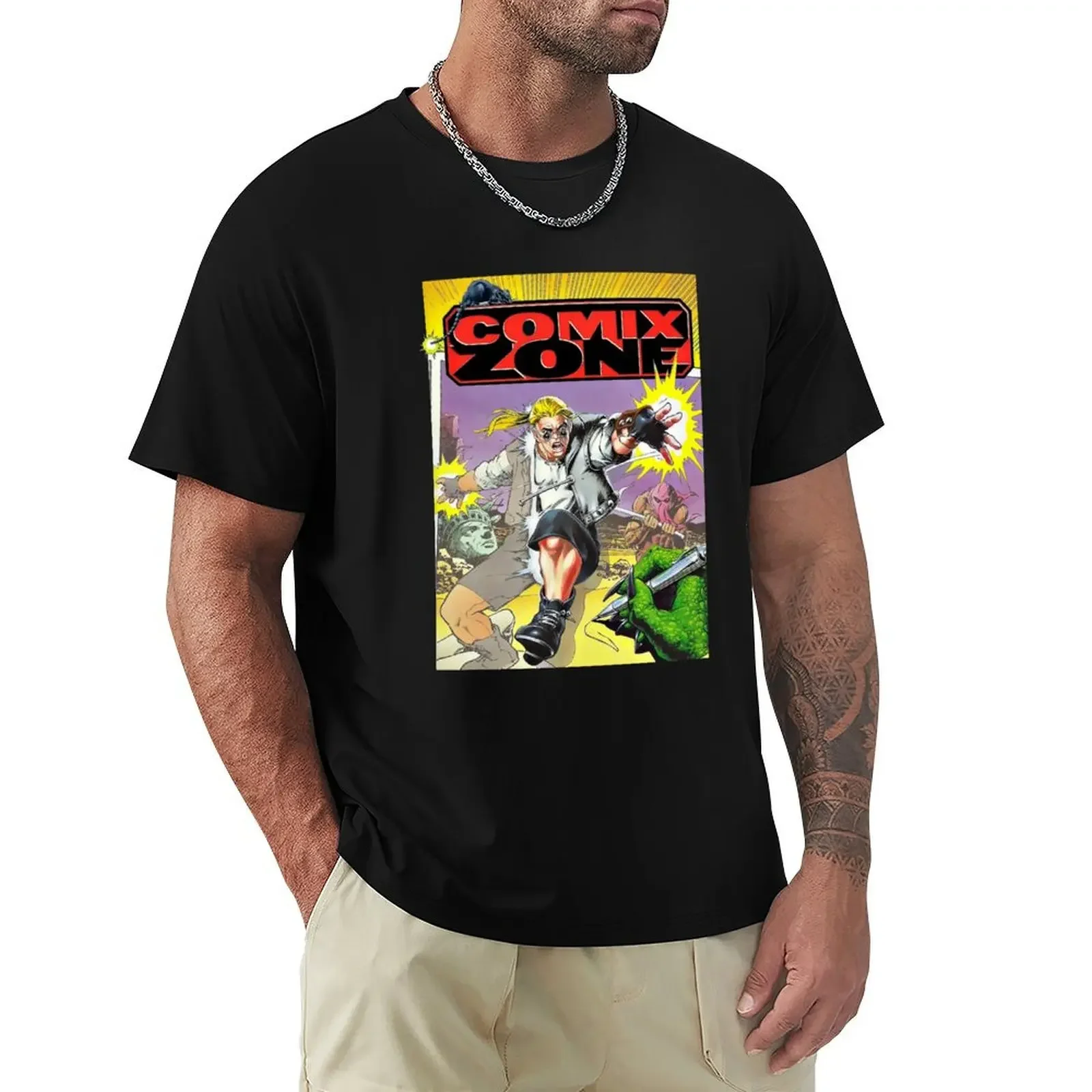 

Comix Zone T-Shirt customs design your own summer top vintage graphic tee blue archive t shirts for men cotton