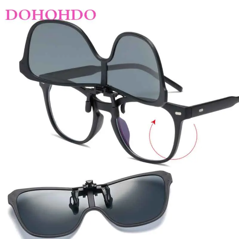 New Polarized Clip On Sunglasses 2022 Men Photochromic Car Driver Goggles Night Vision Glasses Anti Glare Square Glasses Oculos