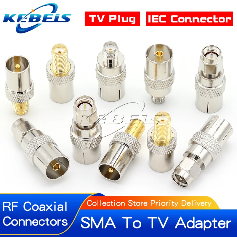2PCS SMA To TV IEC Connector DVB-TV Antenna Adapter AP Test Head TV Plug SMA Female to TV Male RF Coaxial Connector KEBEIS - view 3