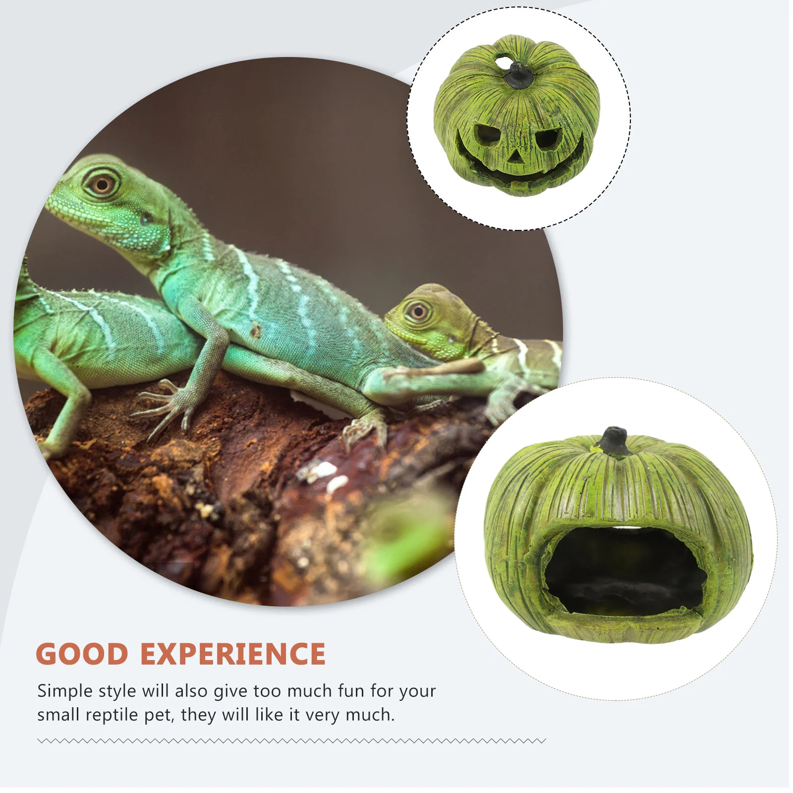 

Pumpkin Shape Resin Lizard Hideout Reptile Hiding Place Aquarium Shelter Snake Terrarium Accessories Bearded Dragon Tank
