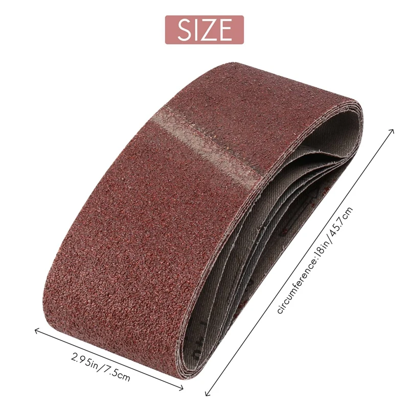 15Pcs 457X75mm Sanding Belts Band Aluminium Oxide Mixed 40 80 120 Grit Sanding Belt Sander Abrasive Wood Metal Plastic