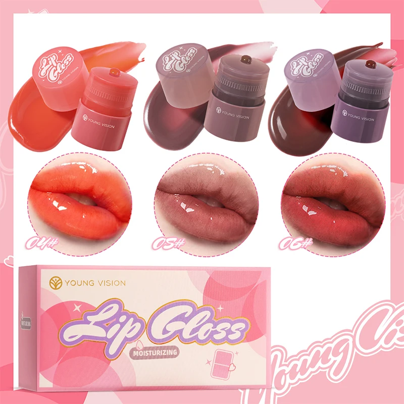 6color Jelly Tint Lip Balm Moisturizing Water Light Solid Lip Gloss Peach Clear Lipstick Brightening Cheek Lip Primer Makeup