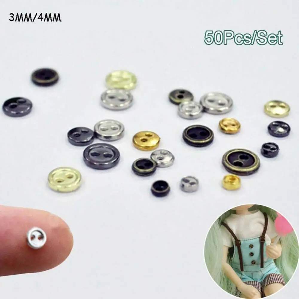 

50pcs 2-Holes Handmade Accessories Fabric Clothing Sewing Buttons Doll Button Round Buttons Apparel Sewing