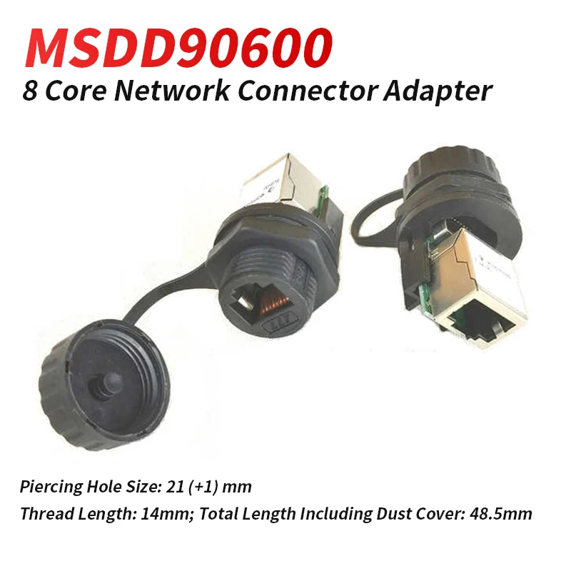 

Waterproof Mesh Port Adapter Connector with Cover CAT5E CAT6A Network Port Plug Ethernet Conversion Female Connector MSDD90600