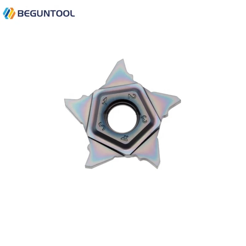 BEGUNTOOL PENTA24N 1.5/2.0/3.0mm Pentagram Overlord Cut Clot    Insert PCHR Series HRC35 Hardness CNC Lathe OEM