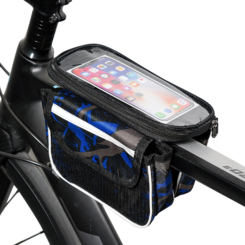 Xunting Bicycle Pannier Top Front Tube Frame Bag Waterproof MTB Road Bike Storage 6.0 Inches Phone Case Cycling Bag Touch Screen