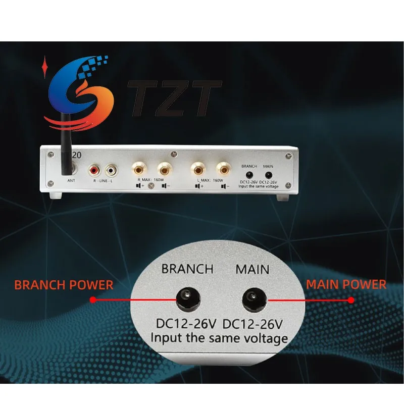 TZT A520 HiFi Audio Stereo Class D High Power Digital Power Amplifier 160W + 160W Dual Amplifier Chip