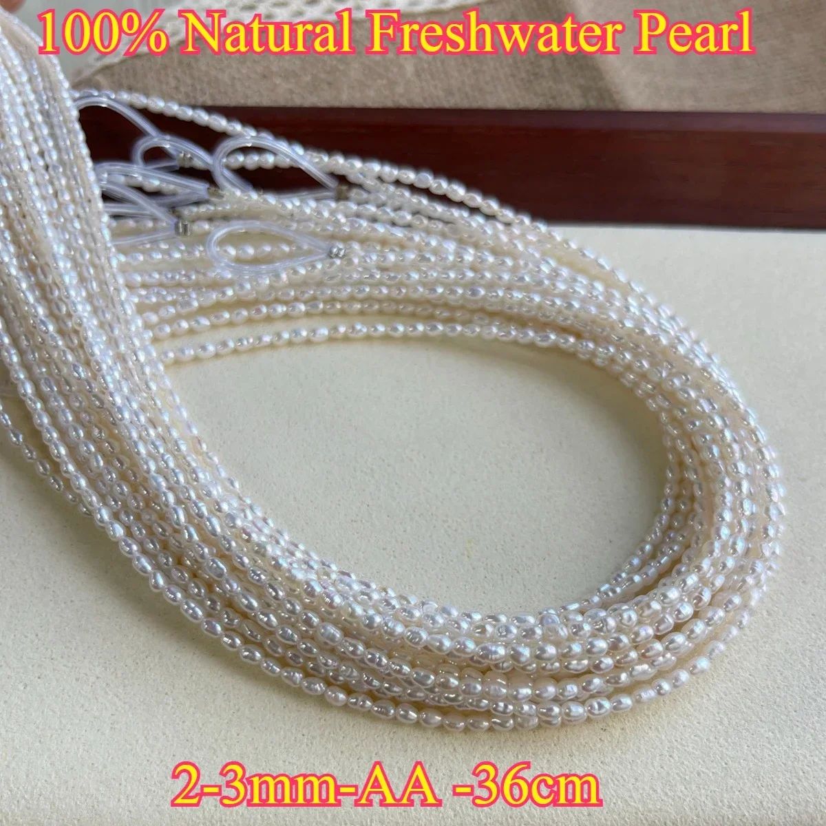 2-3mm AA  Rice Factory Wholesale Natural Stunning Freshwater Pearl Spacer Bead for Jewelry Make DIY Necklace Bracelet Women Gift