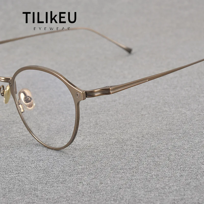 

Vintage Pure Titanium Glasses Frame Men 2025 Japan Ultra-Light Full Pure Titanium Women Anti Blue Prescription Eyeglasses Frame