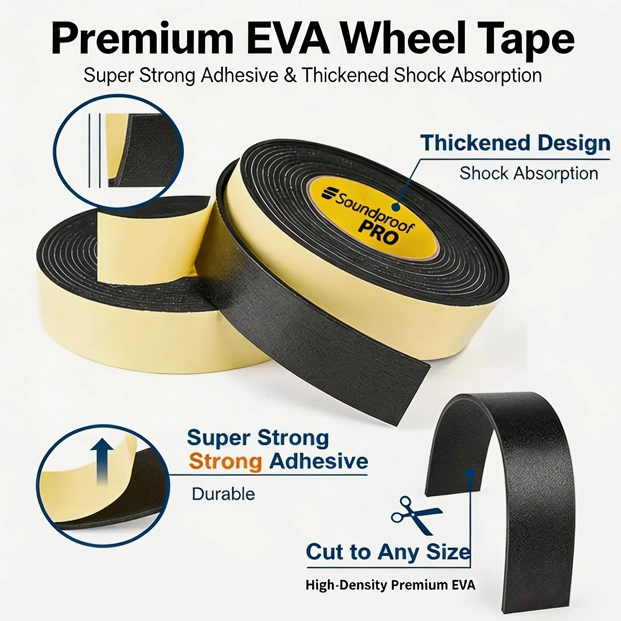 Luggage Wheel Mute Sticker, Shock-Absorbing and Wear-Resistant Protection Sticker, Strong Adhesive Anti Peeling, Can Be Freely