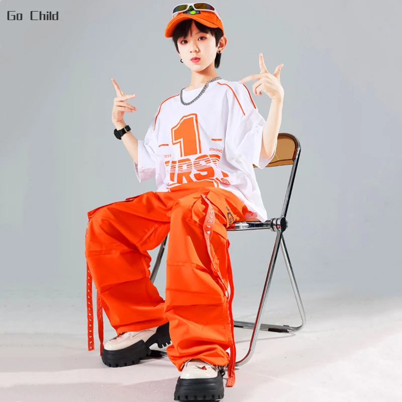 Hip Hop Kids Fashion Crop Tank Top Boys Cargo Pants Street Dance Skirts Shorts Girls Streetwear Child Jazz Costume Clothes Sets