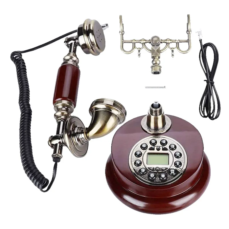 Retro Corded Telephone Antique Fixed Landline Phone, Vintage Rotary Dial Telephones, Old Fashion Home Decor Desktop Phone