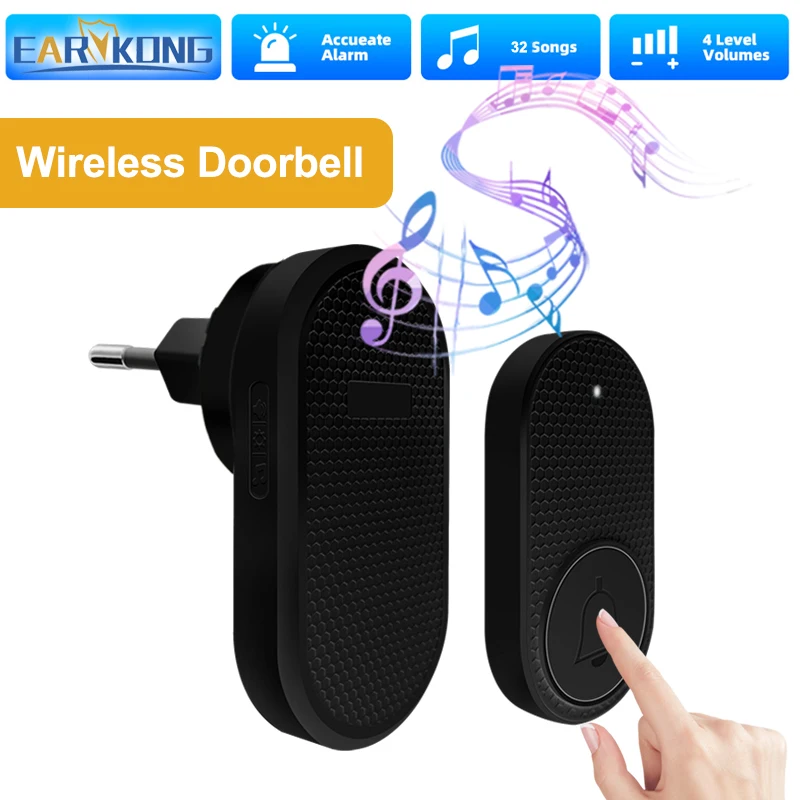 Wireless Doorbell Home Welcome Smart Door bell Sets Home Outdoor Kinetic Ring Chime Doorbell 32 Songs Melodies Sound