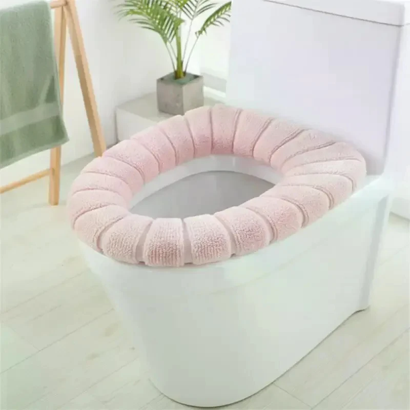 Removable Washable Pink Toilet Seat Cushion, Soft Comfort Pad, Practical Restroom Gadget For Daily Family Bathroom Life