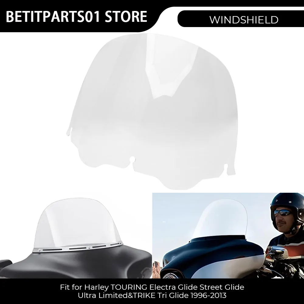 

Ветровое стекло для мотоцикла 13 дюймов, прозрачный дефлектор для Harley Touring Street Glide Electra Ultra Classic 1996-2013