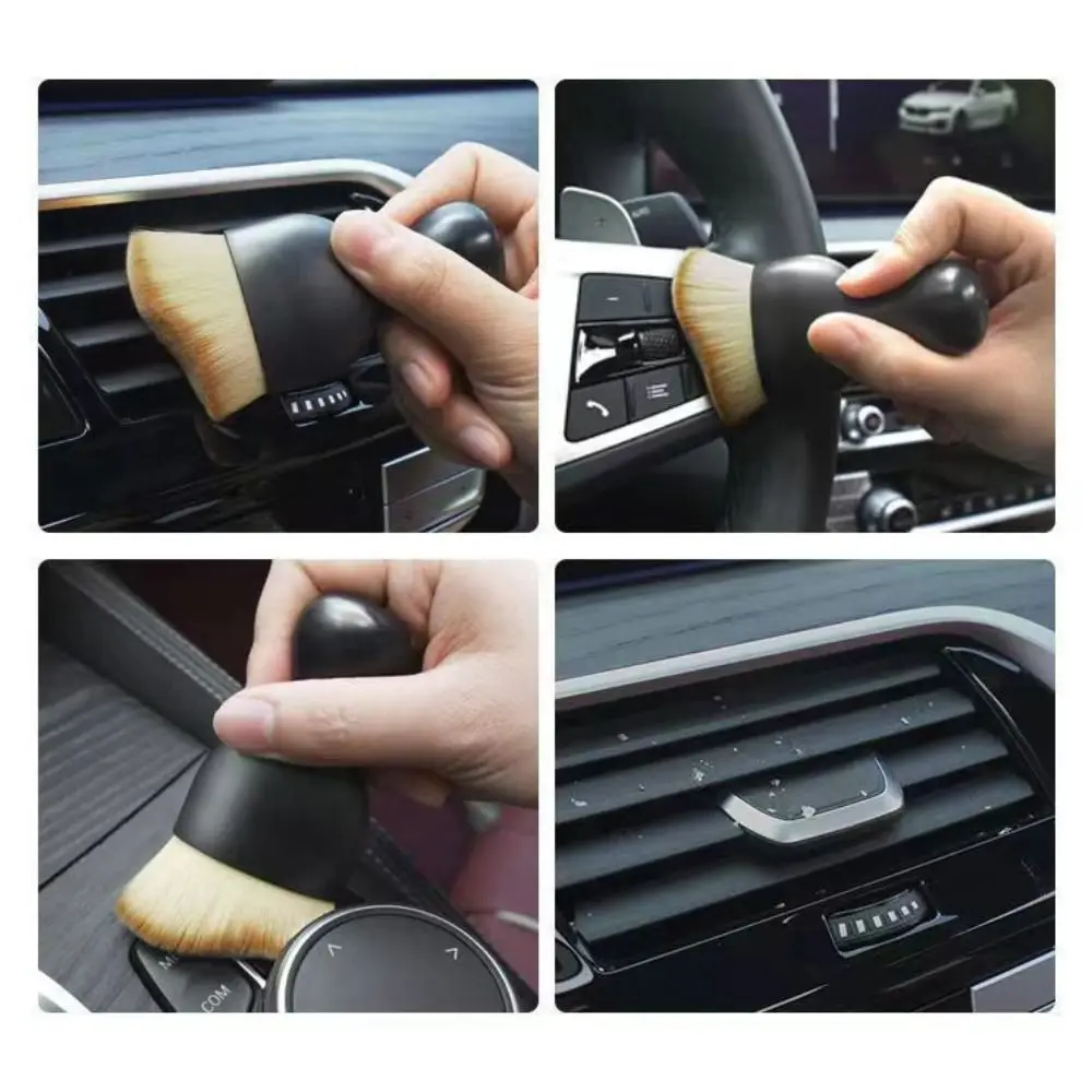 Car Interior Cleaning Brush Curved Design Ultra Soft Dust Sweeping Soft Brush Air Conditioning Outlet Car Beauty Cleaning Tools