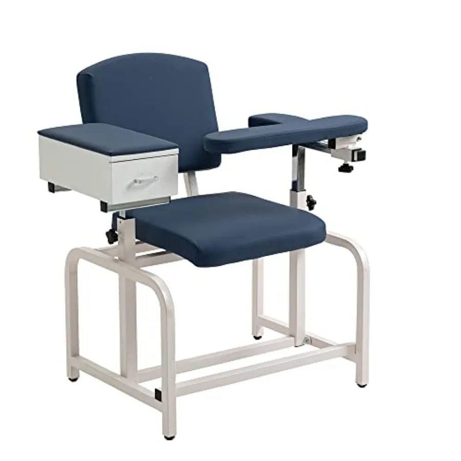 

Medycare Lab Draw Chair Phlebotomy with Padded Flip Arm and Drawer Blue