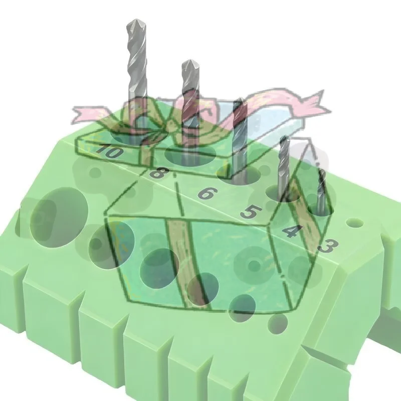 【CCA】Green Plastic Drill Bit Storage Holder With Clear Size Markings Perfect For DIY Garage Workshop Woodworking Uses