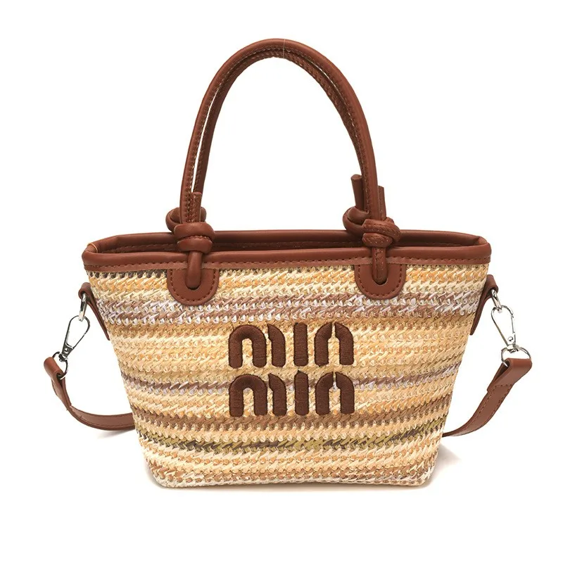 Summer Straw Woven Basket Shoulder Bag - usage example
