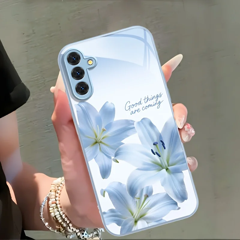 Phone Case: Healing, Versatile, and Durable Blue Glass Phone Case, Suitable for Samsung Galaxy A05, A05S, A06, A14, A15, A16