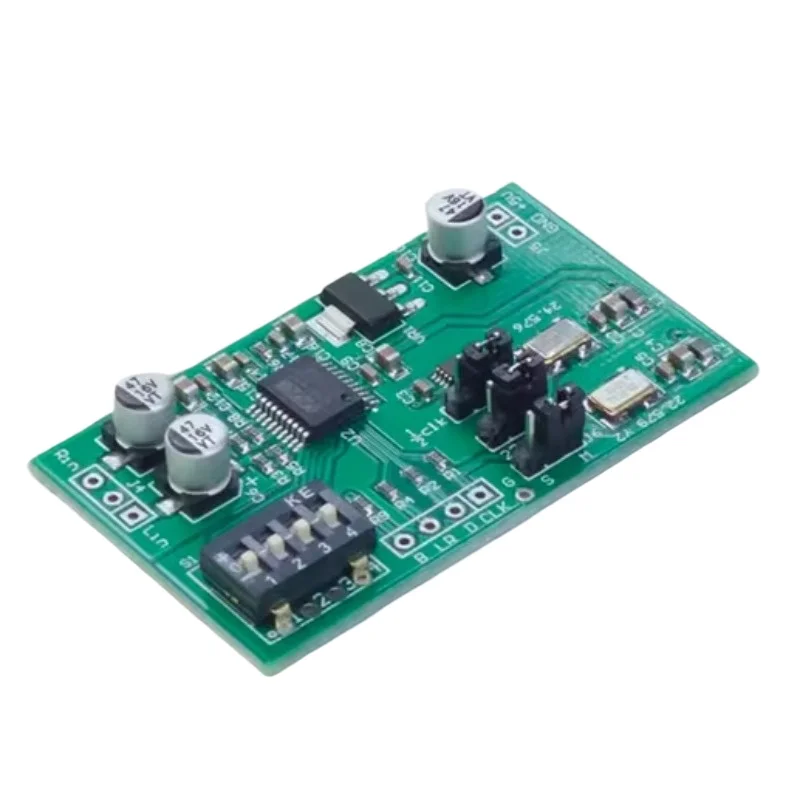 Dual channel 24-bit ADC data collection card aux analog audio to I2S left and right alignment digital output module