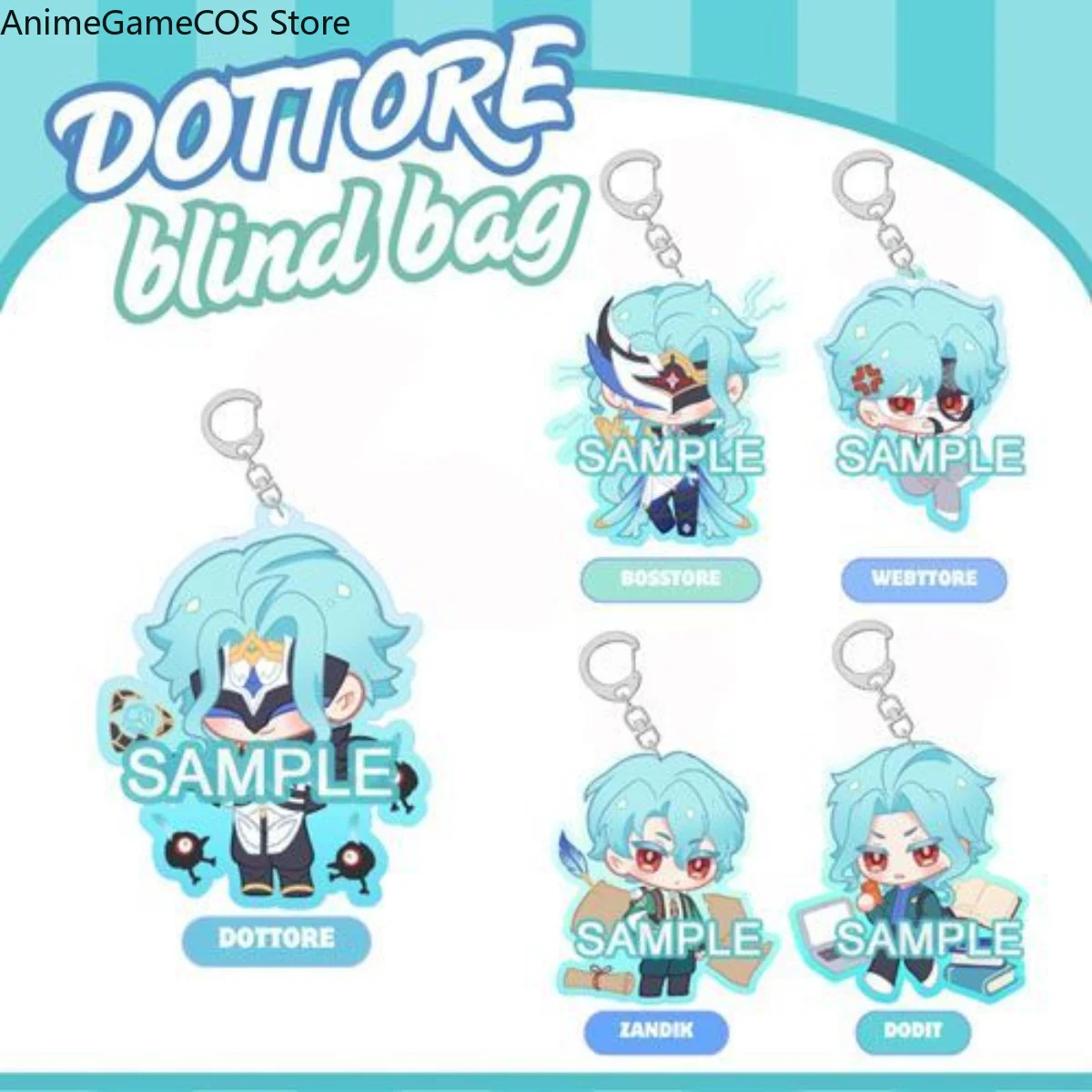 Llavero de acrílico Kawaii de Il Dottore de Genshin Impact, colgante para bolso de anime, decoración para mochila, regalo de cumpleaños para amigo, cosplay