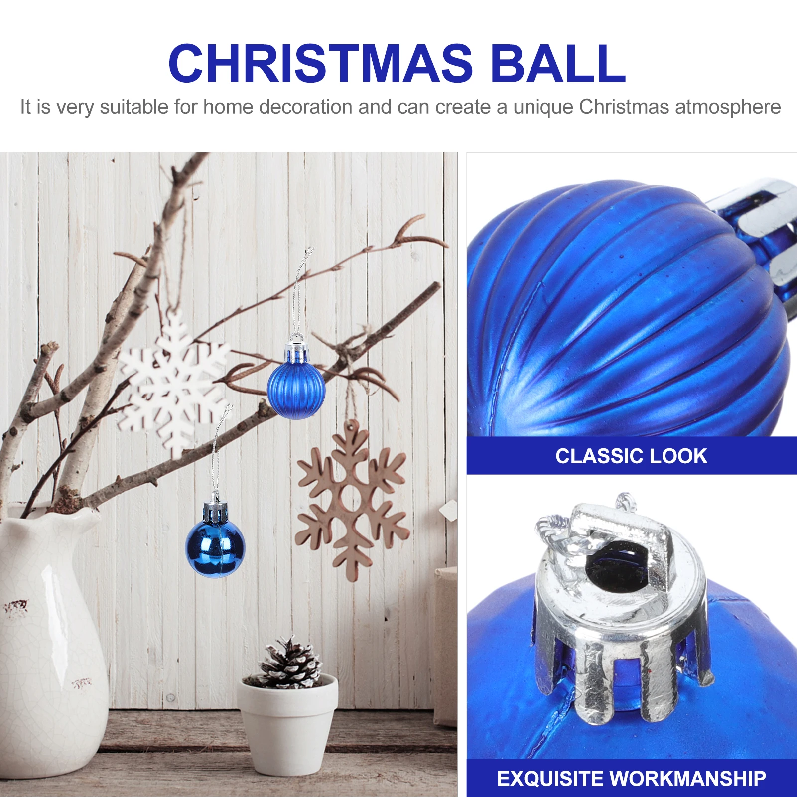 

24pcs Christmas Ball Decorations Pendants Xmas Hanging Props For Holiday Home Party Restaurant Decoration Tree Ornament Festival