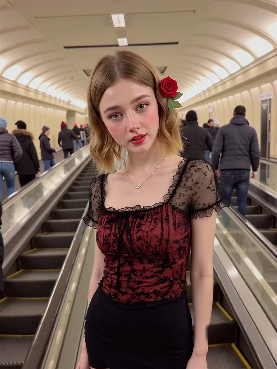 

Сетчатые блузки с разрезным вырезом, женские расклешенные рукава, оборки, повязка на талии, лоскутный фонарь, милый консервативный колледж