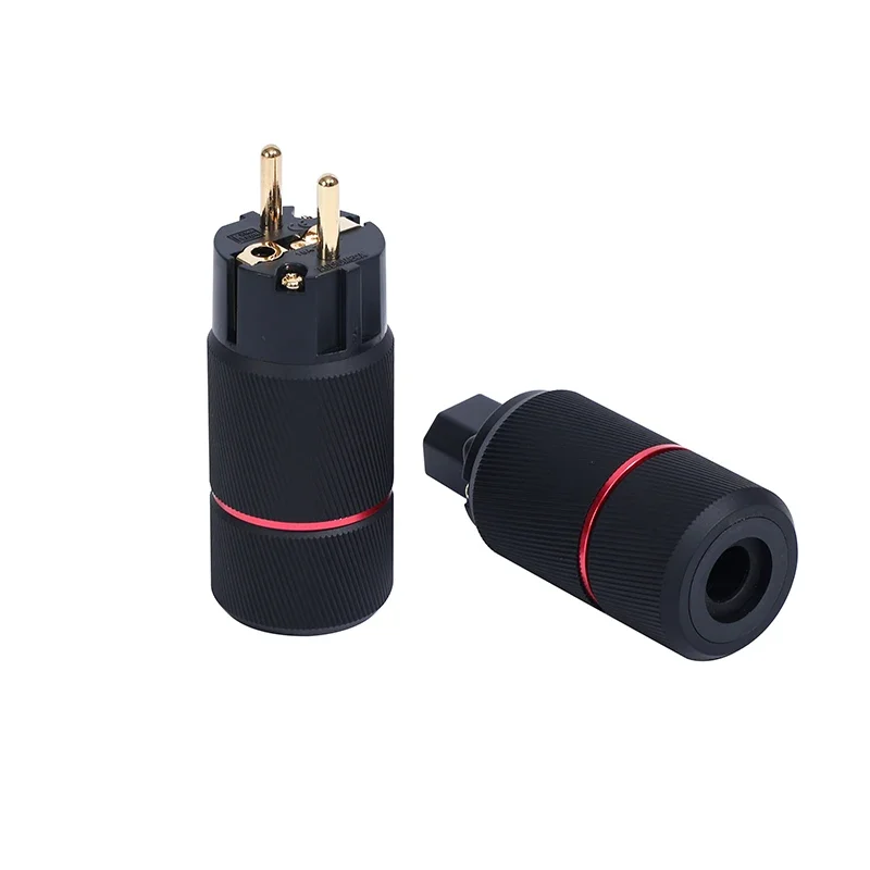 

FOR AUDIOMECA High quality pure copper gold-plated US EU power plug can be installed with 10-18mm wire diameter