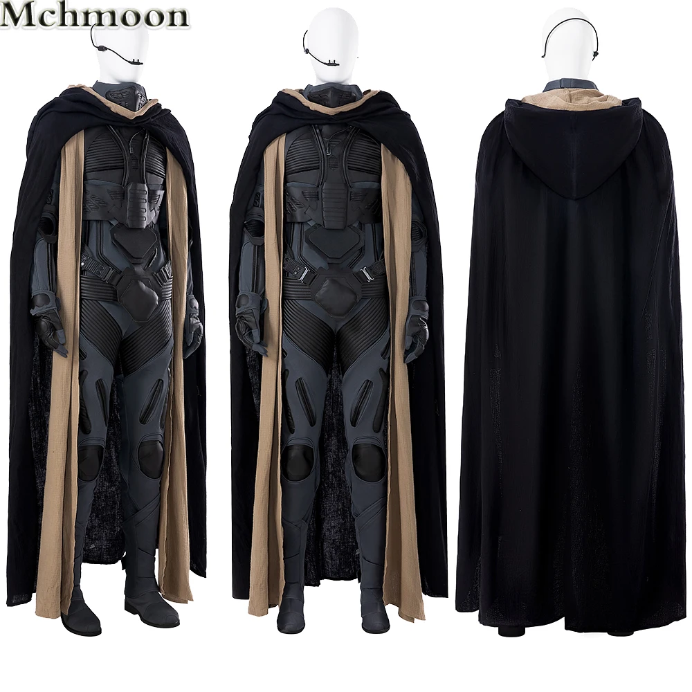 

The Hero Aka Dune 2 Cosplay Costume Paul Atreides Jumpsuit With Vest Bodysuit Cape Mask Halloween Outfit