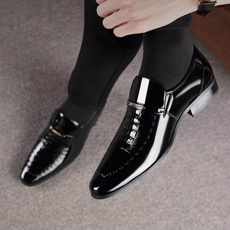 

Мужская официальная обувь без шнуровки с низким берцем, легкая кожаная не повседневная дешевая распродажа, костюм, одежда, мужская обувь для вечеринок, социальная обувь