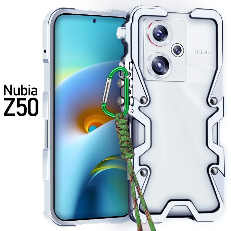 Luxury aluminum alloy hollow heat dissipation Phone Case For ZTE nubia Z50 Fall prevention Back Cove For ZTE nubia Z40 Z30 Pro