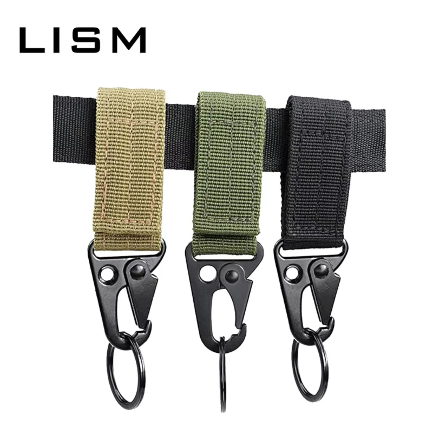 Tactical Molle Belt Keychain Holder Carabiner Hook - Outdoor Hiking Camping Climbing