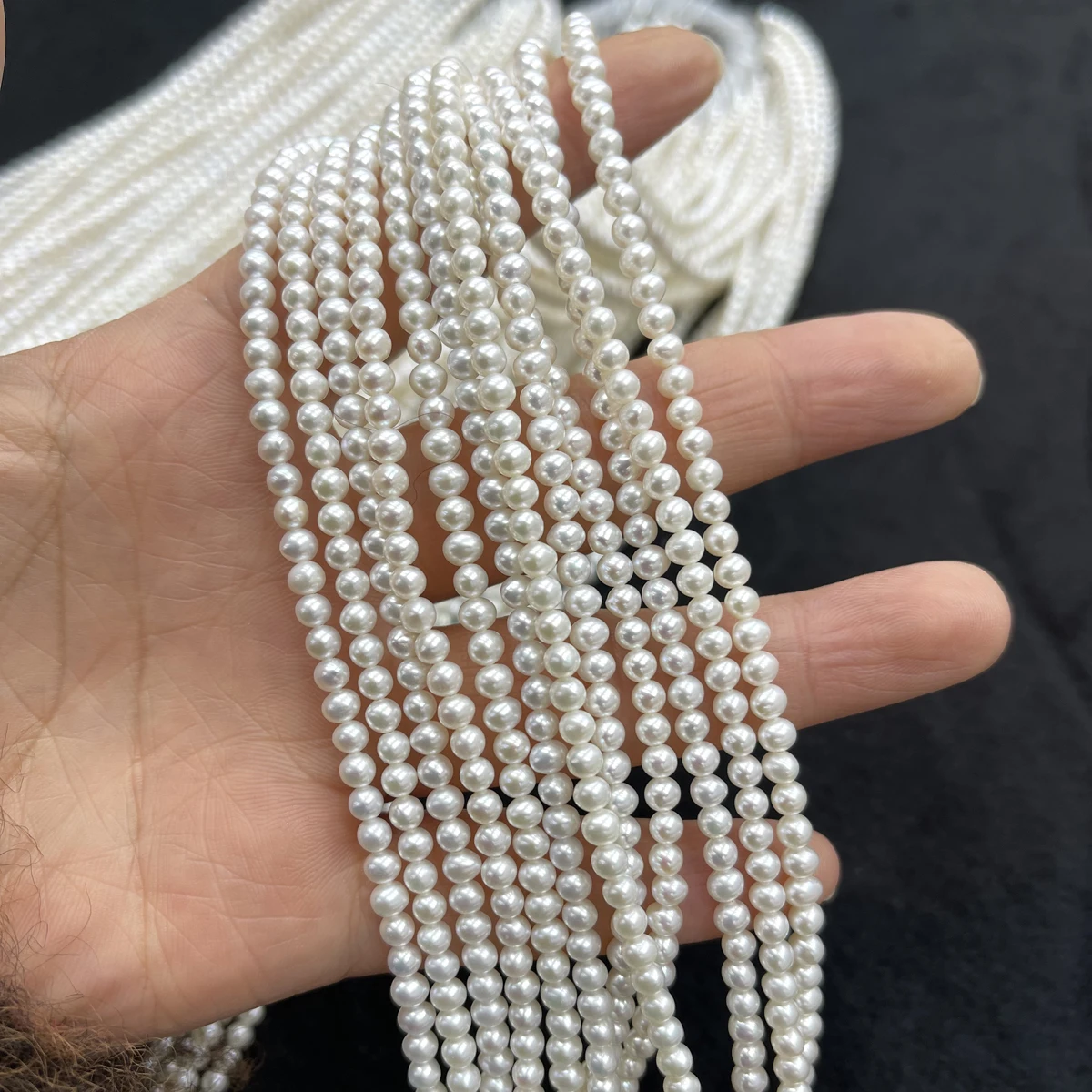 

3-4 мм натуральный пресноводный жемчуг, бусины, свободные крошечные овальные жемчужные бусины для изготовления ювелирных изделий, DIY ожерелье, браслет, поставка