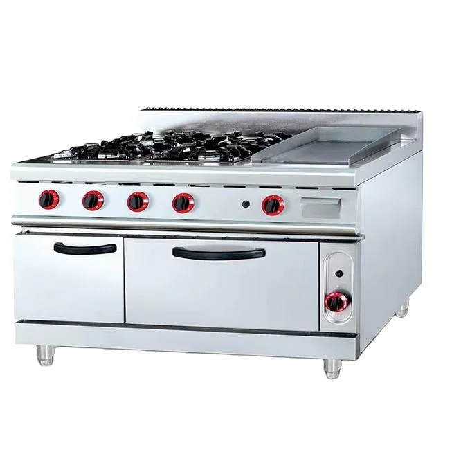 Independent four-port   stove with oven, designed with hot pan function, oven specially designed for western restaurants