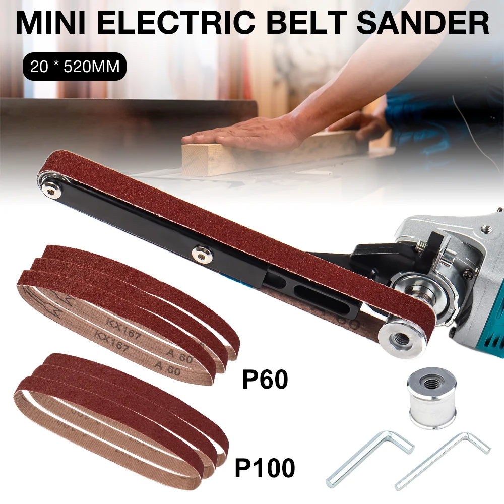 6/10PCS Sander Angle Grinder Modified Accessory Belt Sander For 100/115/125 Angle Grinder Woodworking Trimming Polishing