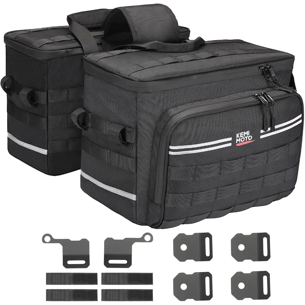 

Мотоциклетные седельные сумки 30 л с кронштейнами, дорожные сумки для хранения седла, совместимые с softail dyna sportster cr