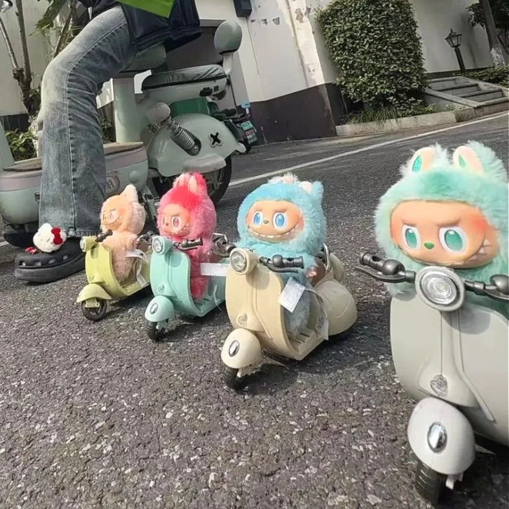 For 17cm Labubu V1 V2 Doll Trendy 360 Degree Rotating Motorcycle