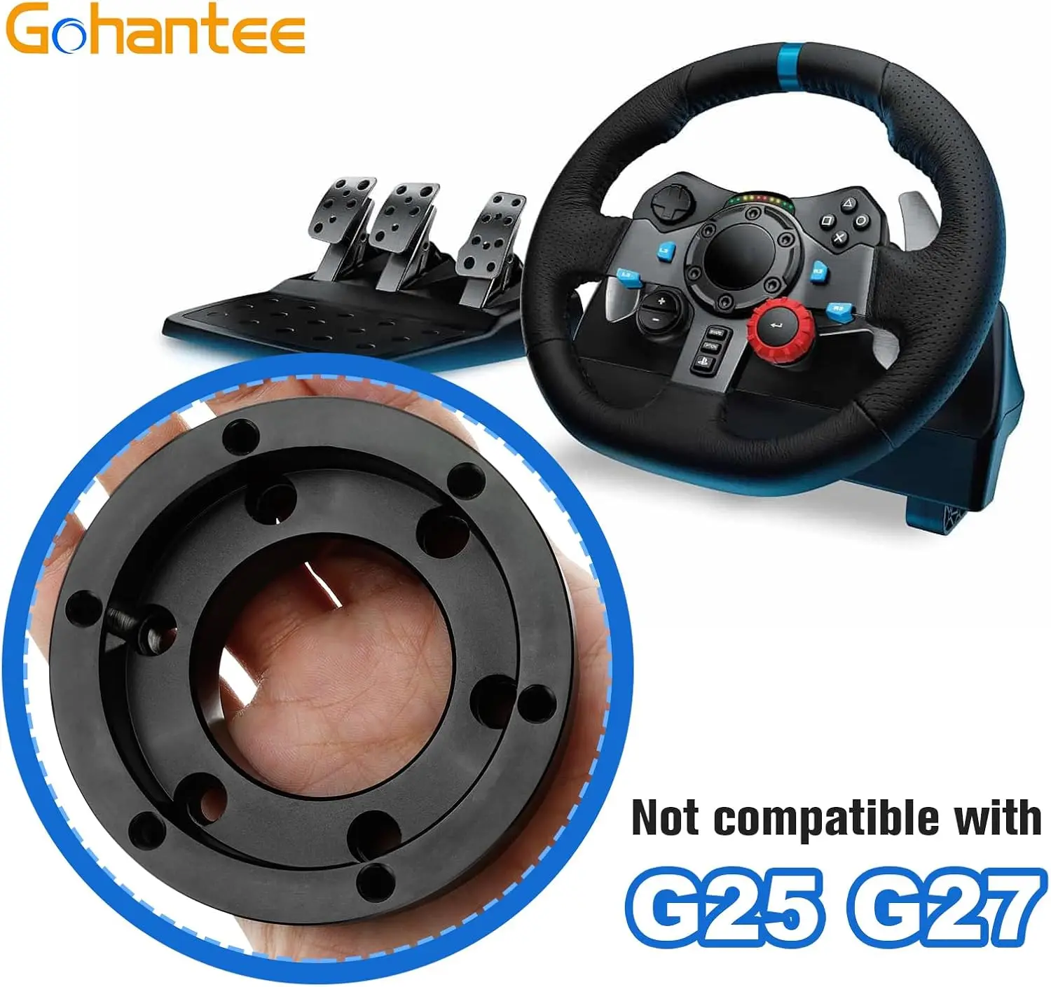 70mm Steering Wheel Adapter Plate for Logitech G29/920/923 Upgrade Racing Car Game Wheel Adapter 13 14 Inch Steering Wheel