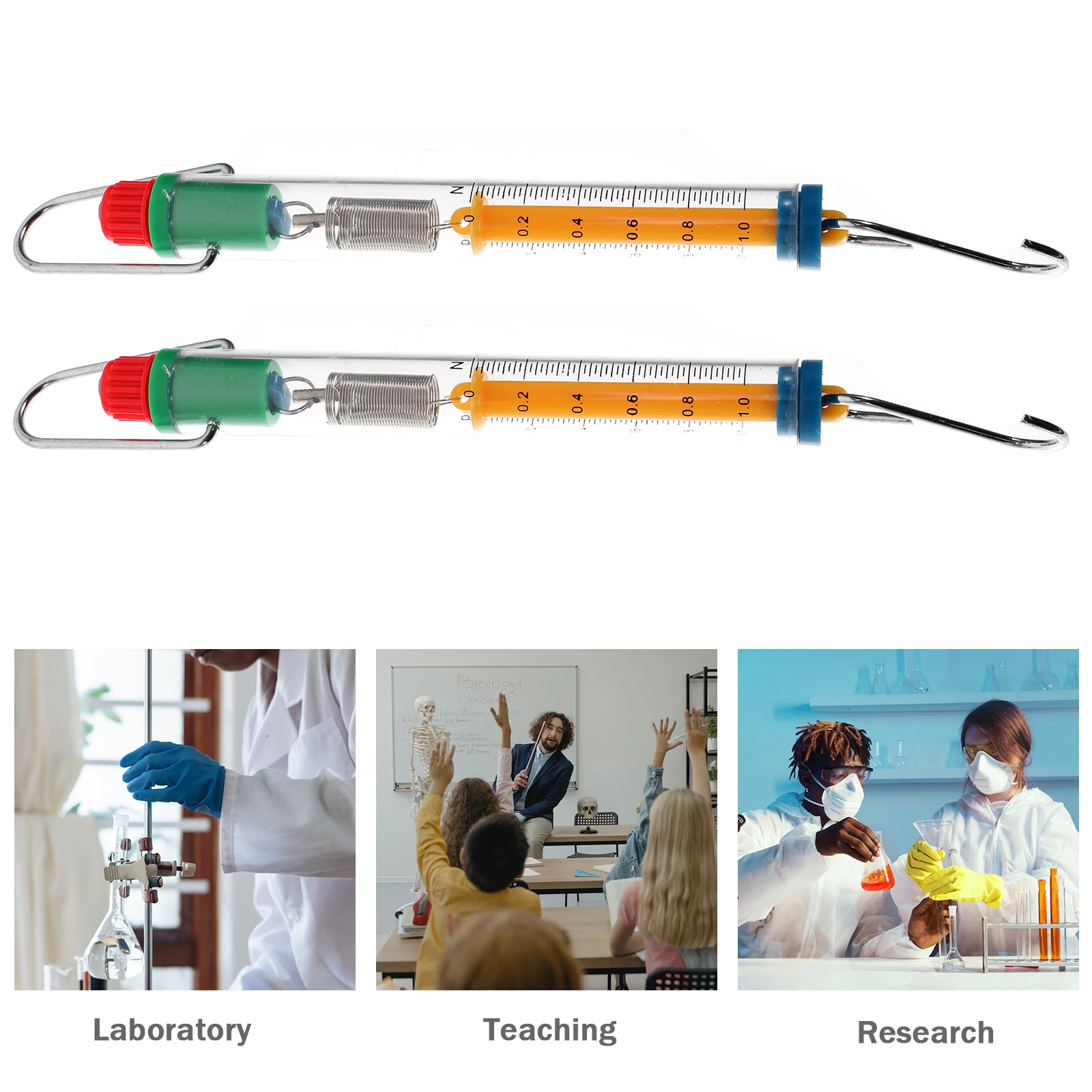 

2pcs Balance Hanging Tube Spring Scales Dual Scale Physics Teaching Aids Force Measurement Equipment Science Experiment
