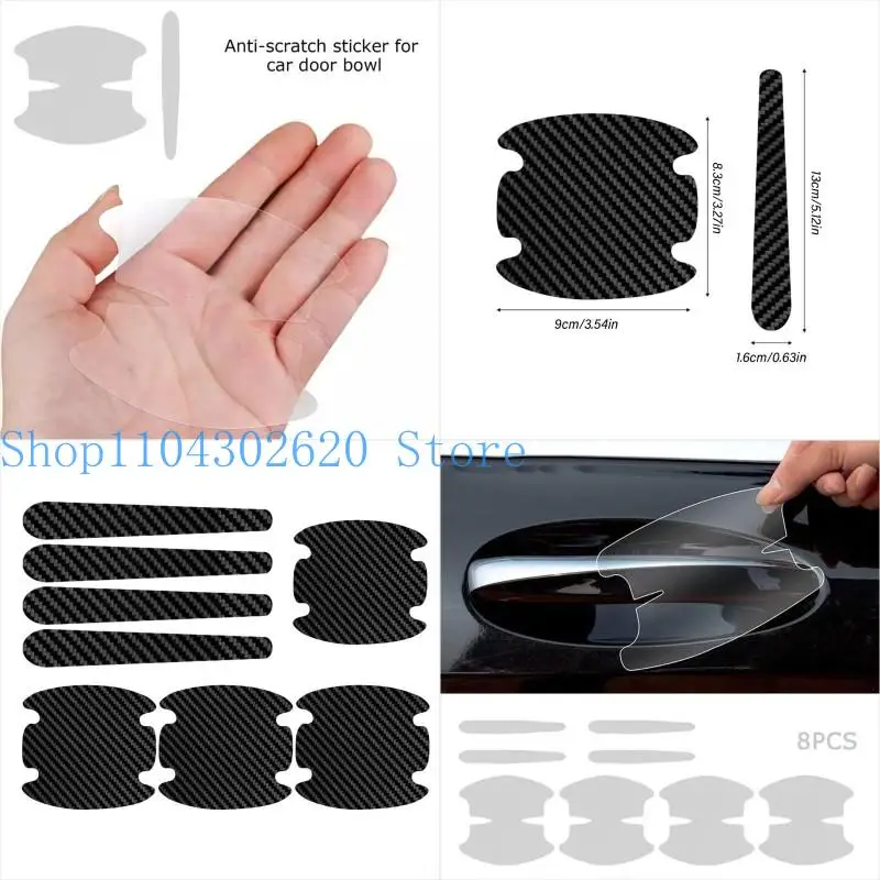 

8Pcs Car Door Bowl Handle Protective Sticker Invisible Scratchproof Protection Film Car Exterior Decals Stickers Film