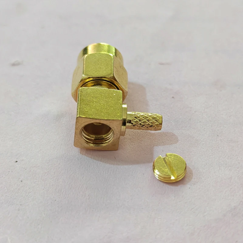 SMA RF Coaxial Connector Kit Right Angle 90° Elbow Crimp SMA F-Type Coupler Adapter Fit  WiFi Antenna Coax Cable Fittings