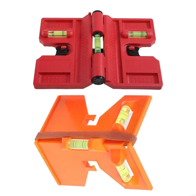 920L Upgraded Post Level Tool 1 Pack 2 for Storage Folding Gauge with 3 Bubbl-es Portable Measure Tool