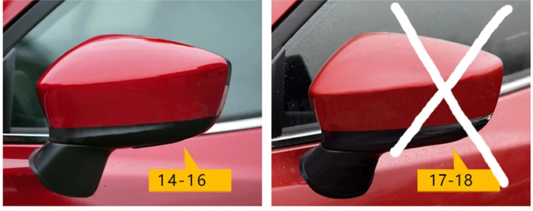 for Mazda 3 Axela 2014 2015 2016 Replace Outer Rearview Mirrors Cover Side Rear View Mirror Shell Hous1PCS