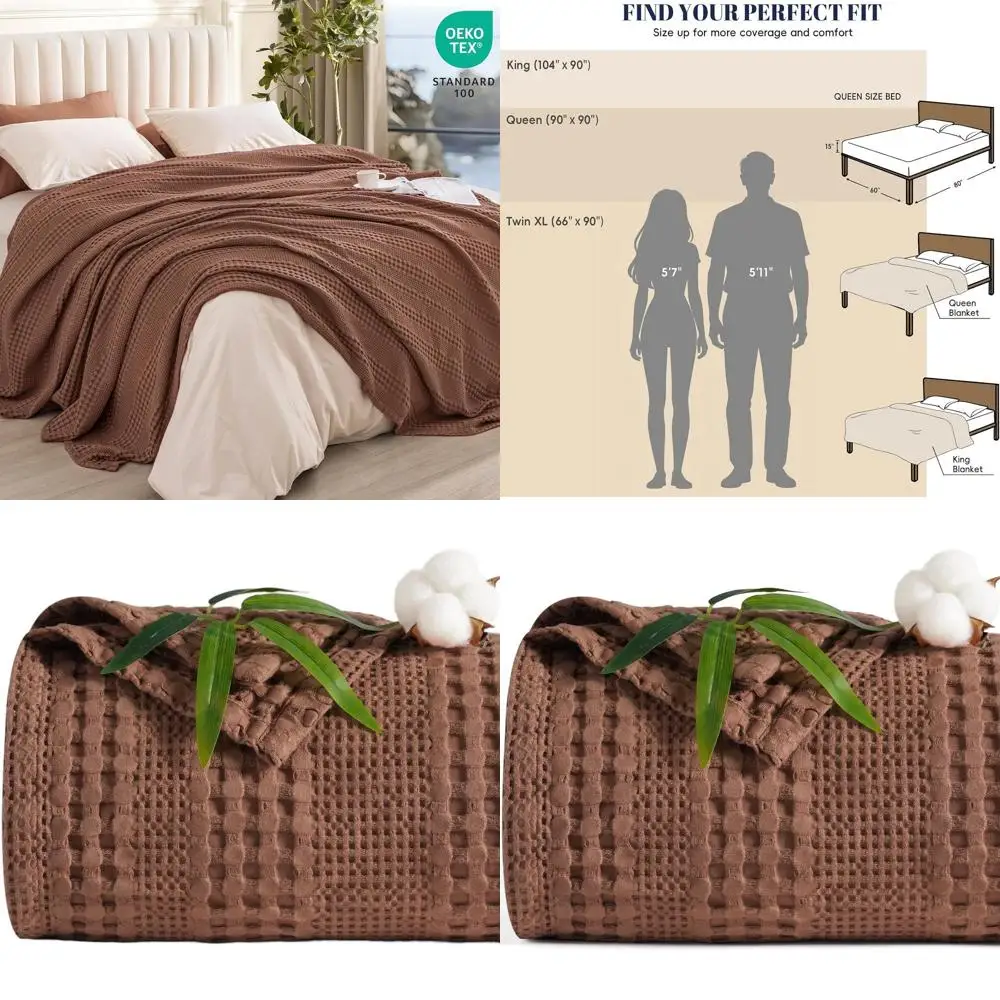 

Охлаждающее одеяло King Size, 60% бамбуковое волокно и 40% хлопок, дышащее, для тех, кто потеет во сне, 104x90, терракотовый цвет